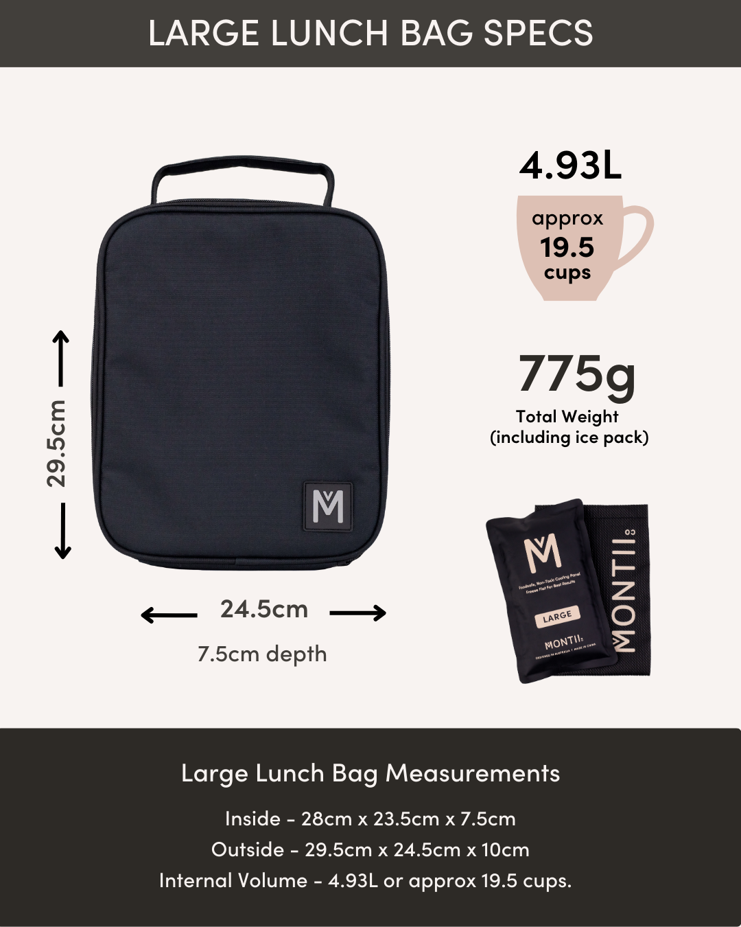 MontiiCo Insulated Lunch Bag - Retro Check