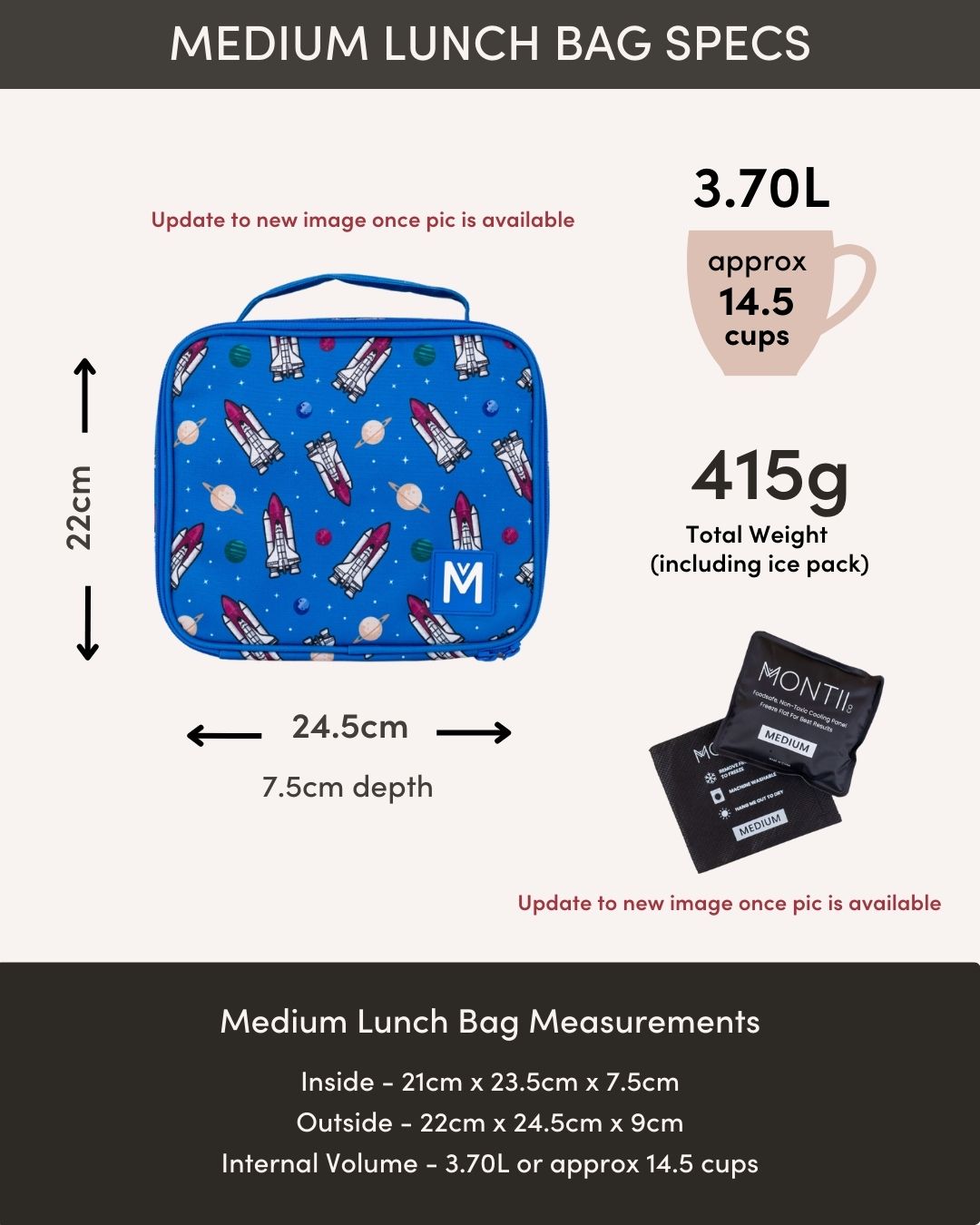 Montii Insulated Lunch Bag | Medium - Midnight