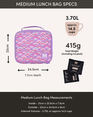 MontiiCo Insulated Lunch Bag | Medium - Rainbow Roller