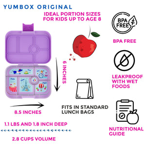 Yumbox Original Bento Lunchbox (6 Compartment) - Lulu Purple