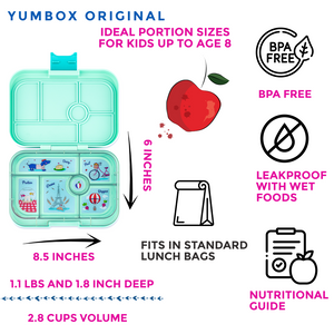 Yumbox Original Bento Lunchbox (6 Compartment) - Serene Aqua