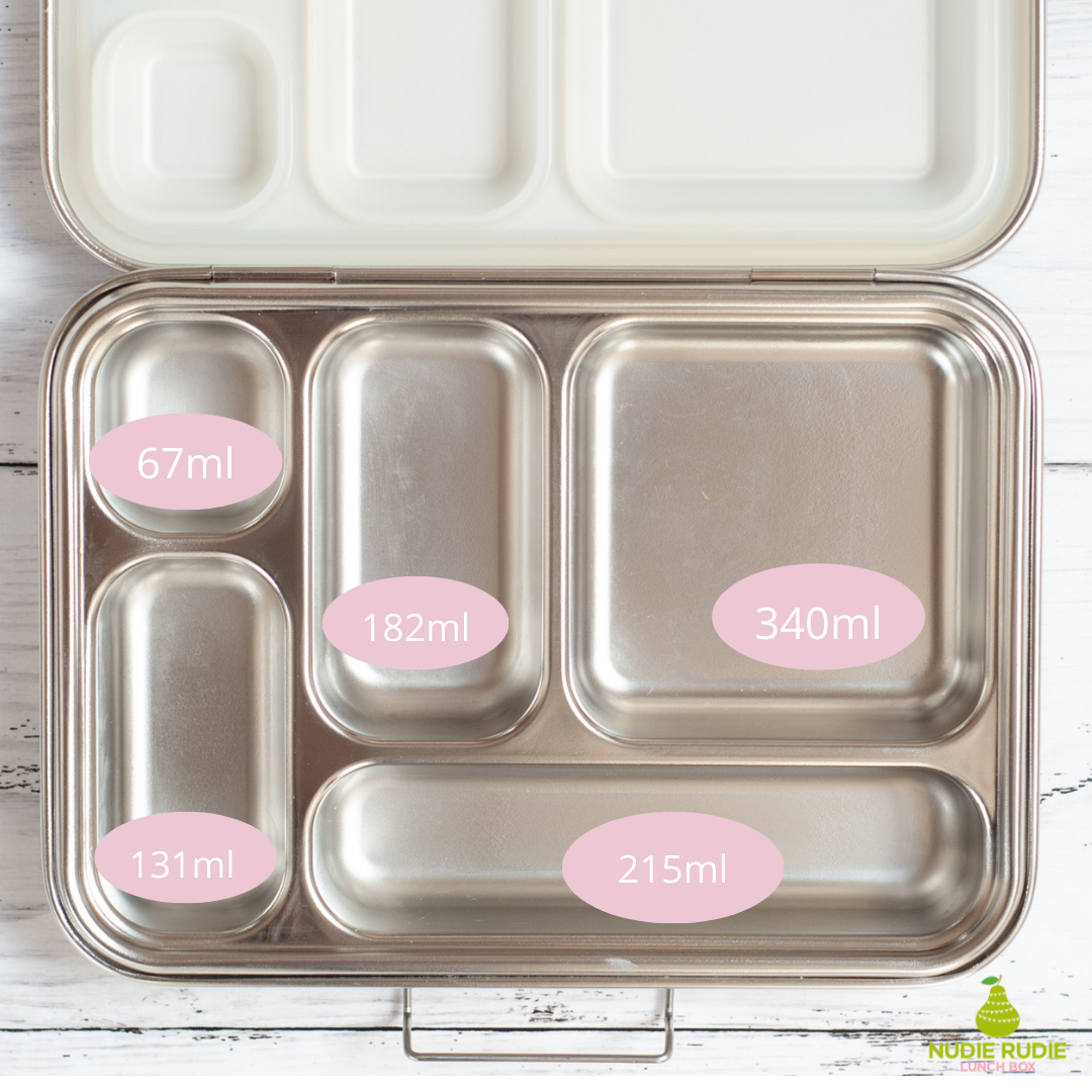 Nudie Rudie | Leakproof Stainless Steel Lunch Box - White