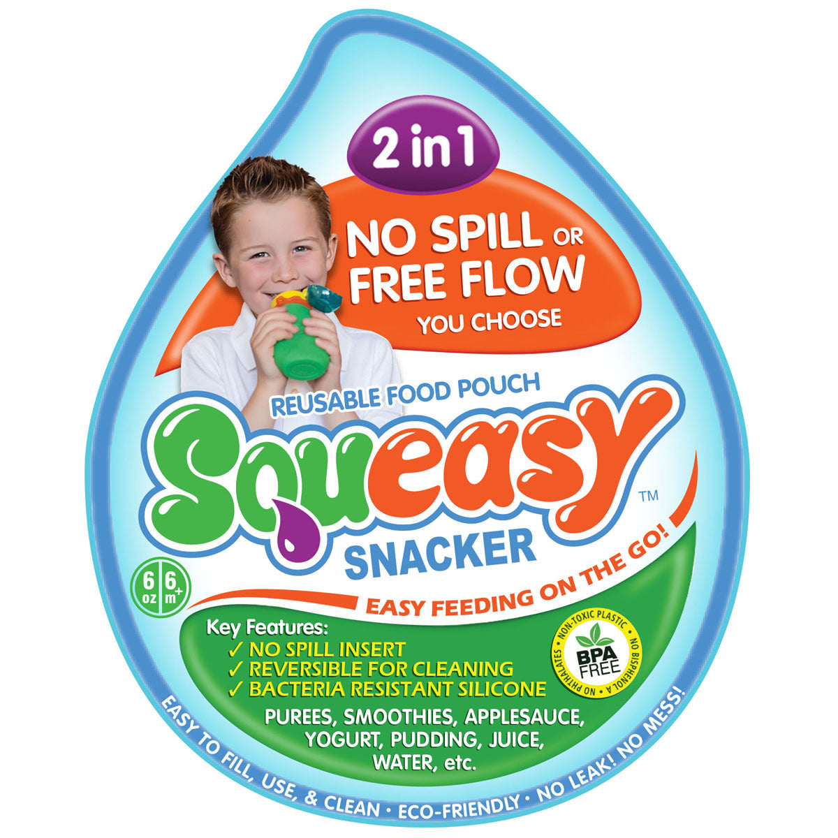 Squeasy Snacker | Medium 180ml - Green