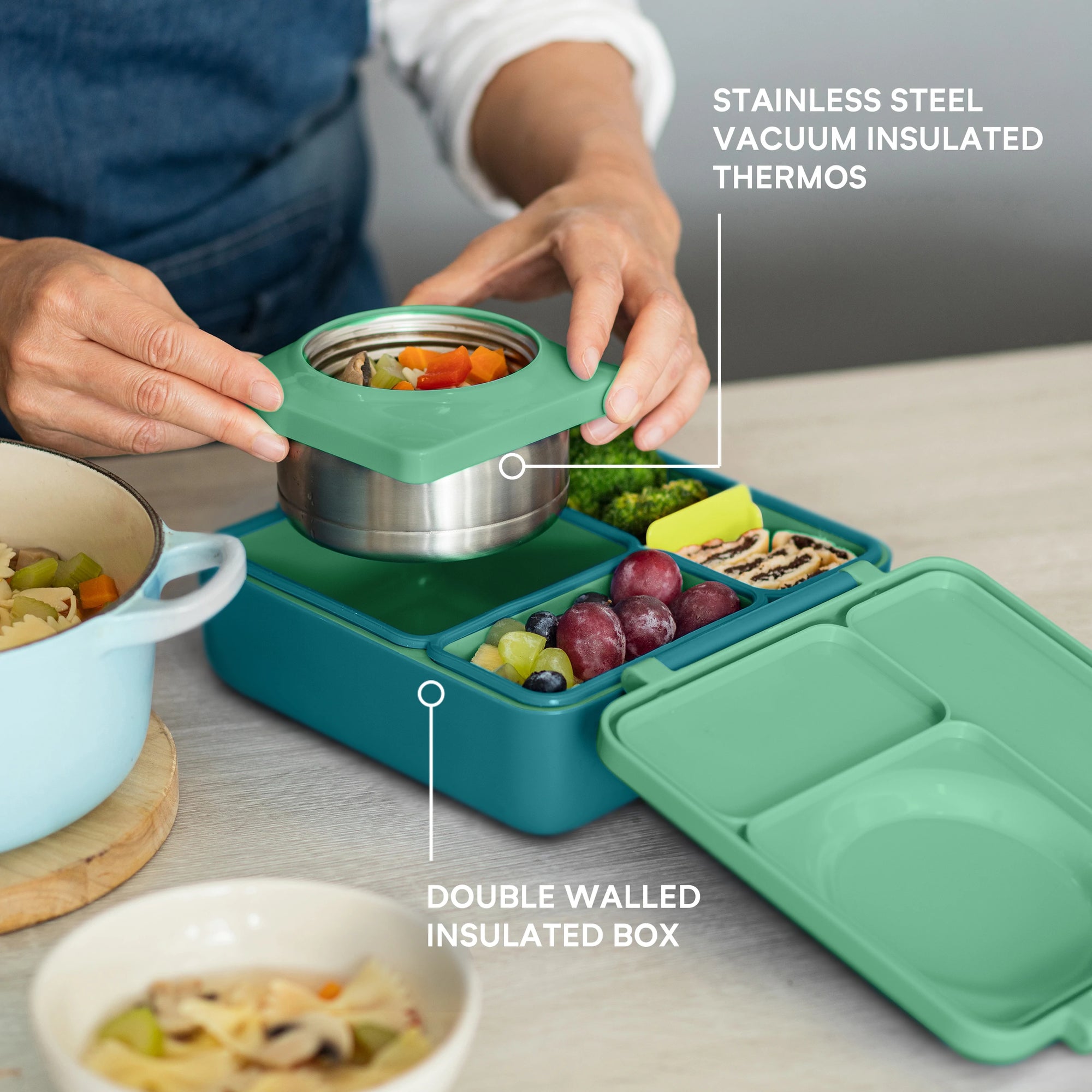 OmieBox | Hot & Cold Lunchbox V2 - Meadow
