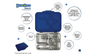 Yumbox Presto | Stainless Steel Leakproof Bento Box - Tulum Blue